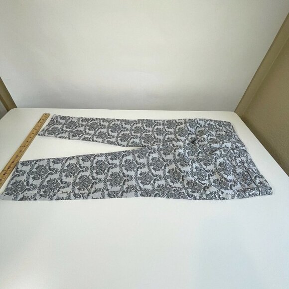 Anthro Cartonnier Womens Charlie Ankle Trouser Pants Grey Sz 6 Mid Rise Brocade - Picture 9 of 10